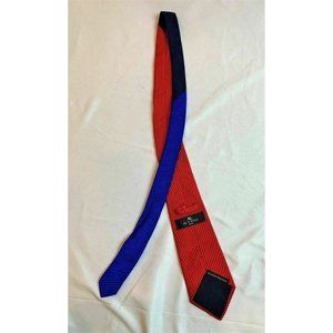 Etro Milano Red & Blue Silk & Cotton Tie